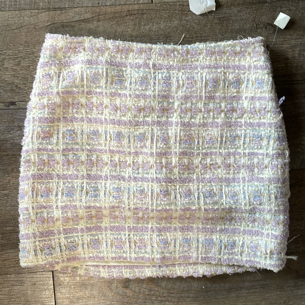 NWT House of Harlow 1960 lavender tweed plaid mini skirt